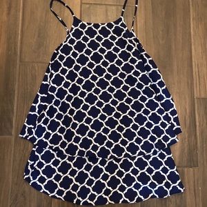 Navy Blue Tank Blouse